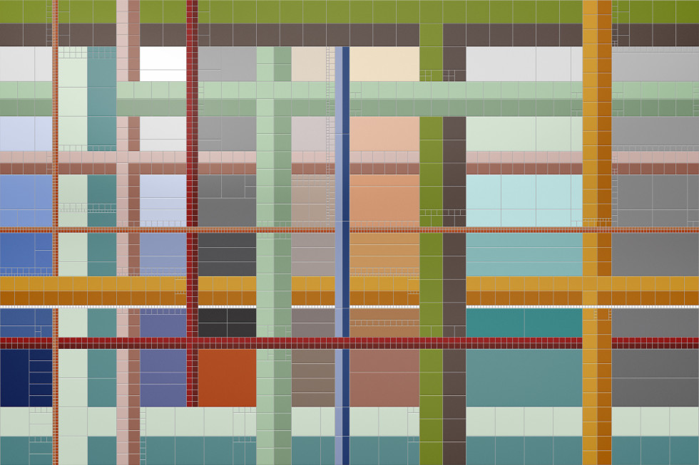 Modulare Collage mit Farben und Formaten des neuen System ChromaPlural. Foto: AGROB BUCHTAL GmbH